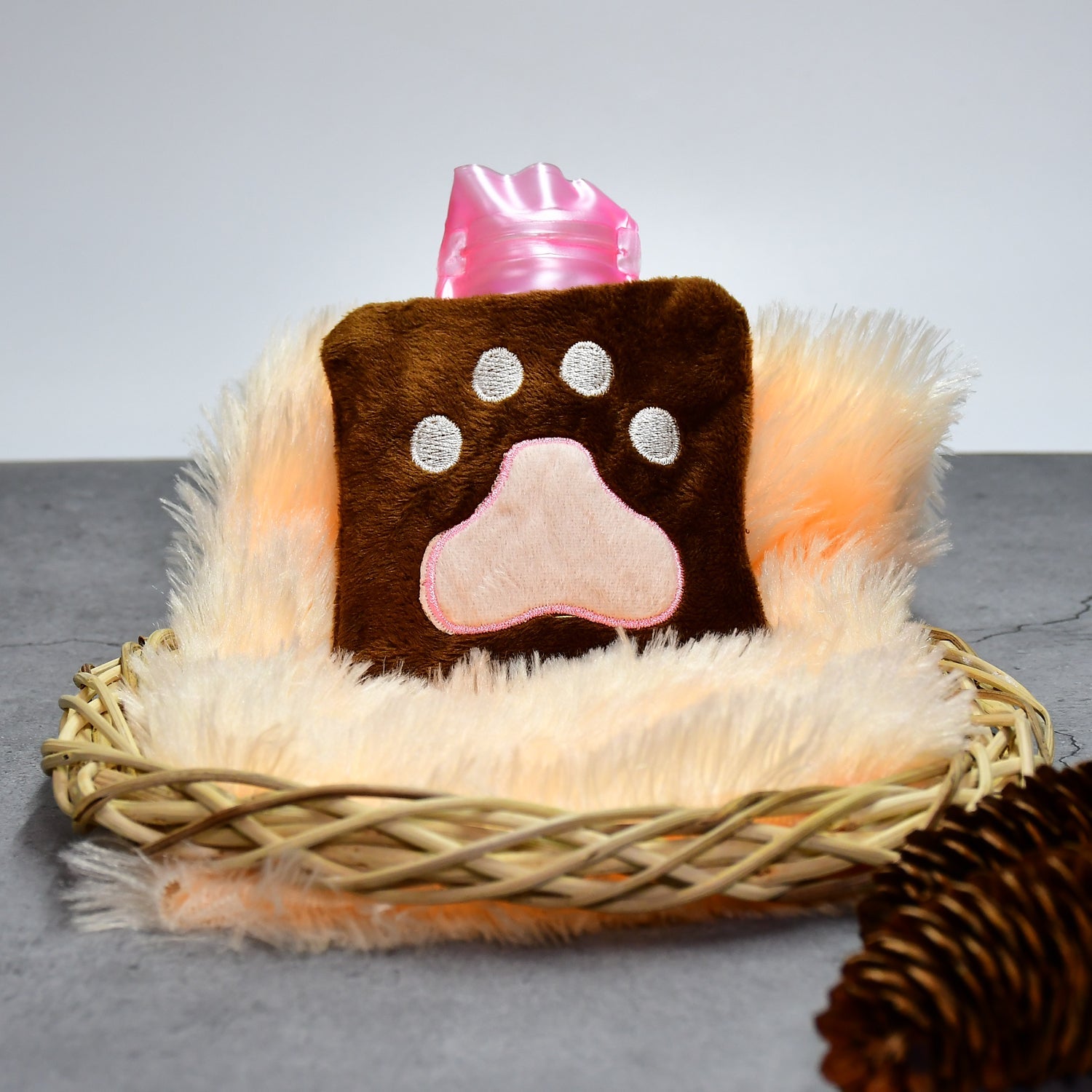 6518 Paw Print Small Hot Water Bag With Cover For Pain Relief Neck Shoulder Pain And Hand Feet Warmer Menstrual Cramps. Wukusy