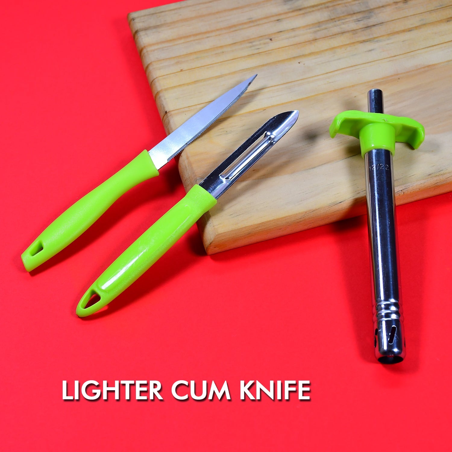 8135 Ganesh 3pc Lighter Cum Knife And Peeler. Wukusy