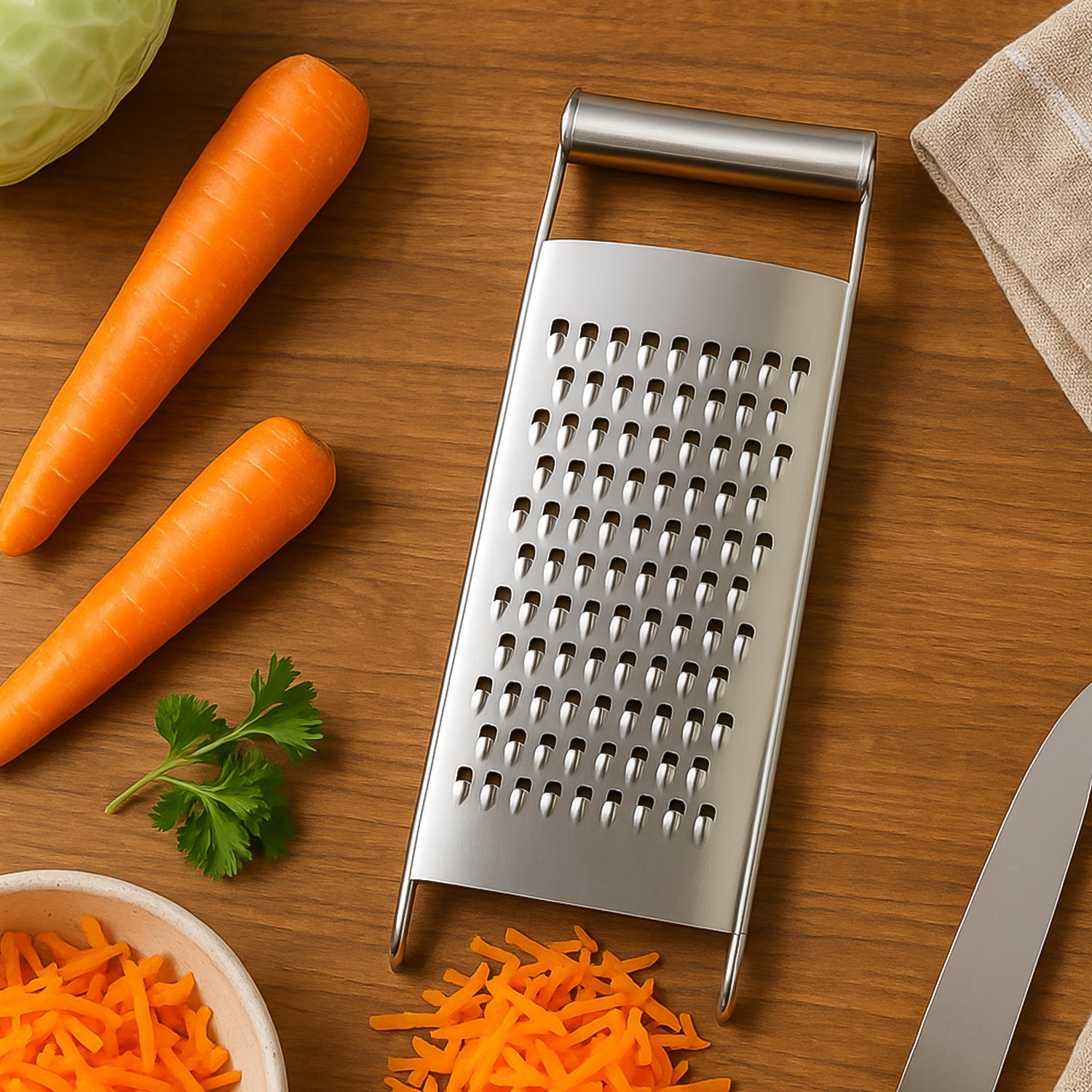 Ritu Premium Stainless Steel Handheld Grater  Slicer (1 Pc) Wukusy