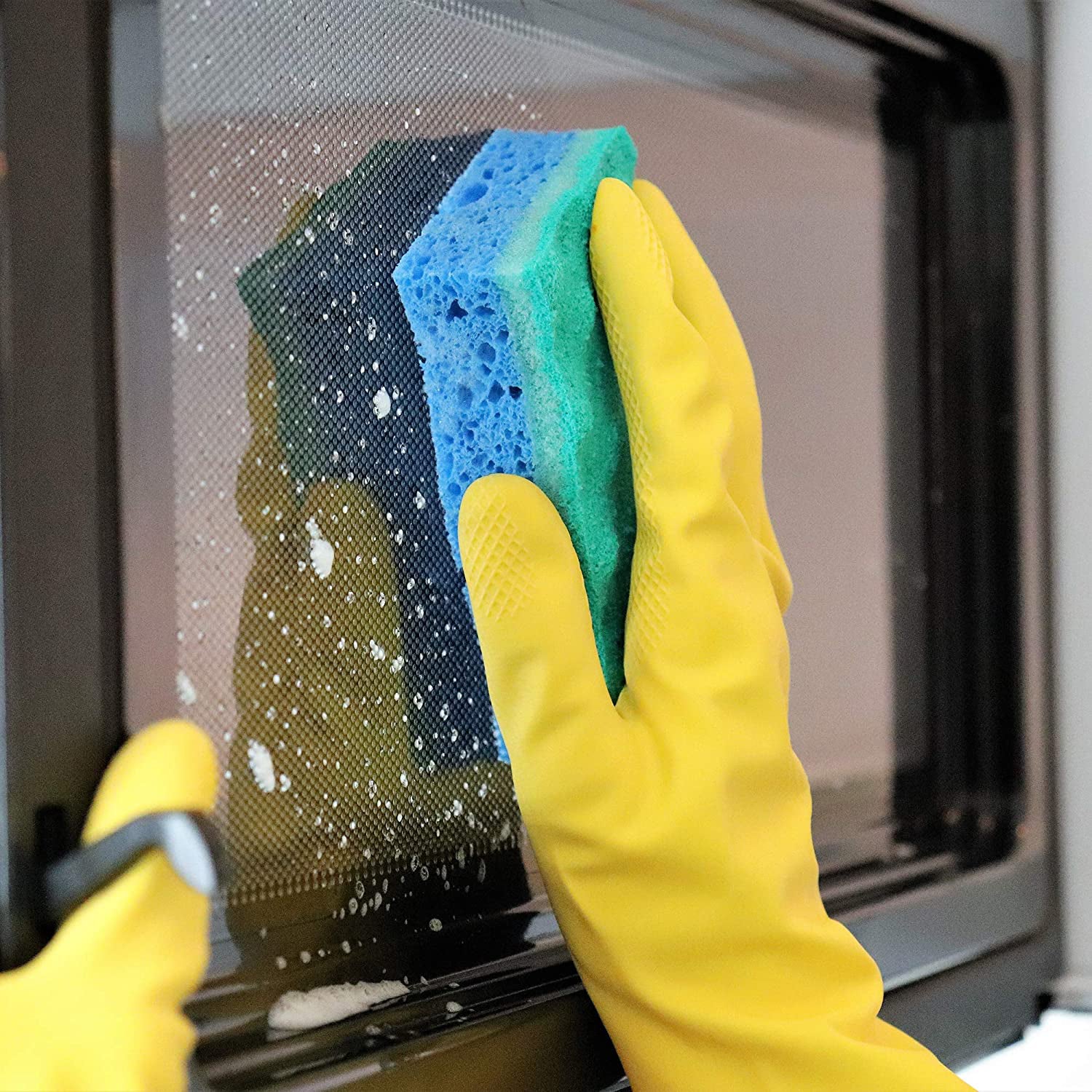 4854 2 Pair Med Yellow Gloves For Types Of Purposes Like Washing Utensils Gardening And Cleaning Toilet Etc. Wukusy