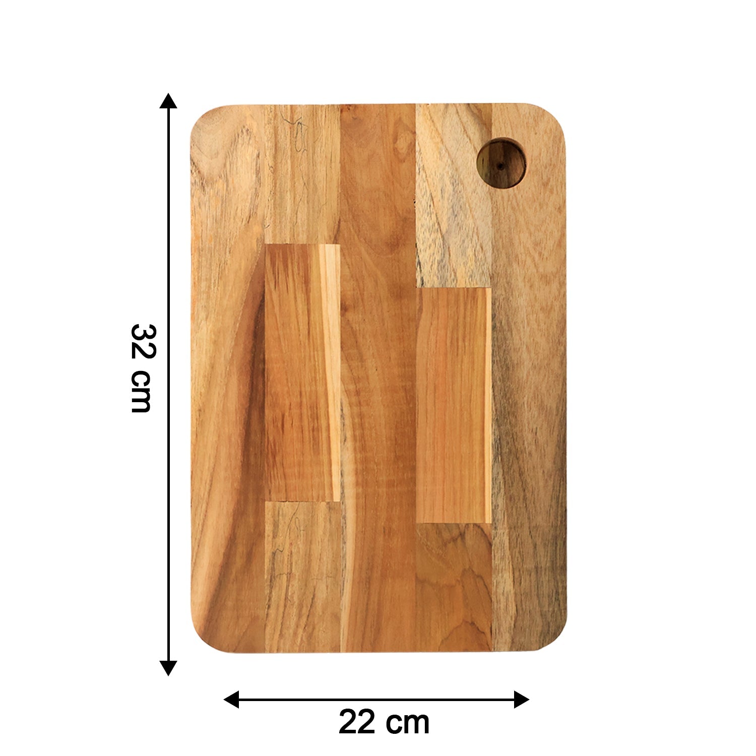 Apex Steel Oak Medium Cutting Board With Wooden Handle (1 Pc) Wukusy