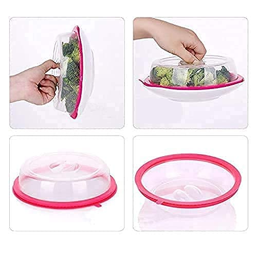 5892 Air-tight Microwave Oven Dish Cover Microwave Splatter Cover Food Cover Microwave Food Plate Kitchen Plate Dish Lid Dishwasher Safe Wukusy