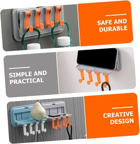 7314 Multi-purpose Hook Up Wall Mounted Hook Towel Hook Rack Foldable Wall Hooks Mobile Holder Stand Towel Hangers Wall Mounted Coat Rack Foldable Hook Mobile Stand Wukusy