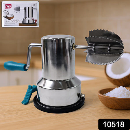 Supermom Stainless Steel Coconut Scraper With Vacuum Base (1 Pc) Wukusy