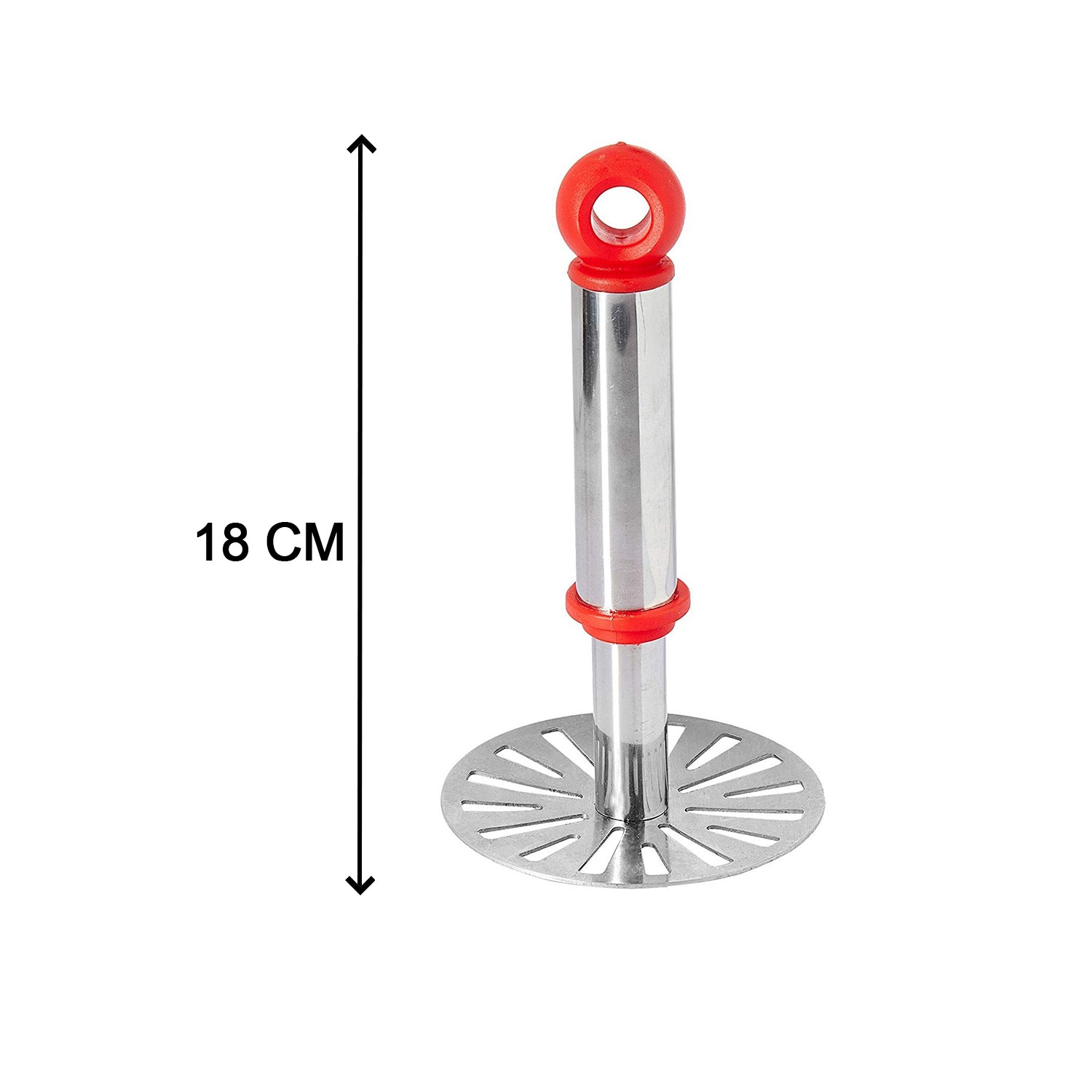 8123 Ganesh Potatopav Bhaji Masher With Plastic Handle Silver  Plastic - Oval Pav Masher Potato 1-piece Smasher Handle Multicolor Wukusy