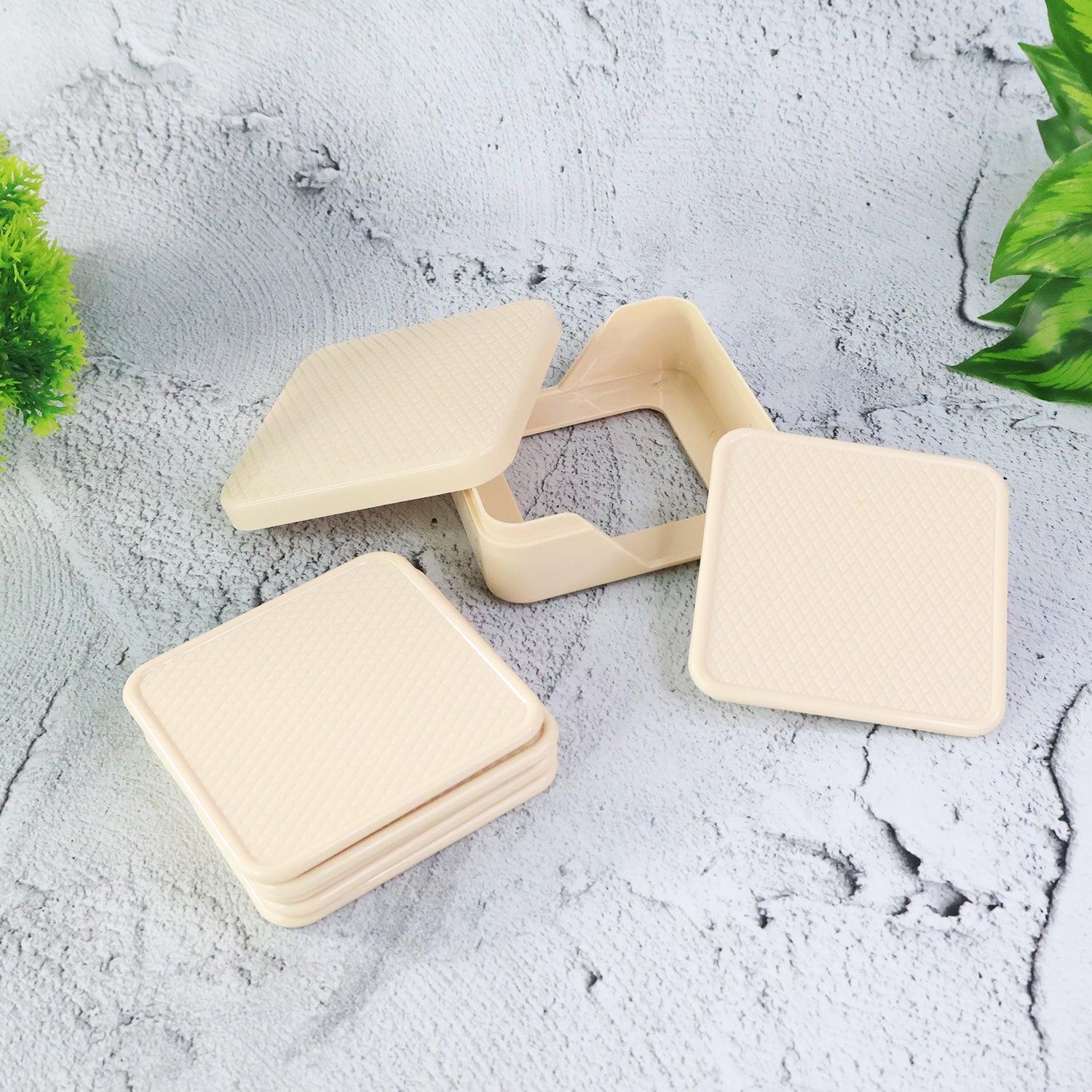 Ganesh Premium Square Coasters With Storage Box (6 Pc  Set) Wukusy