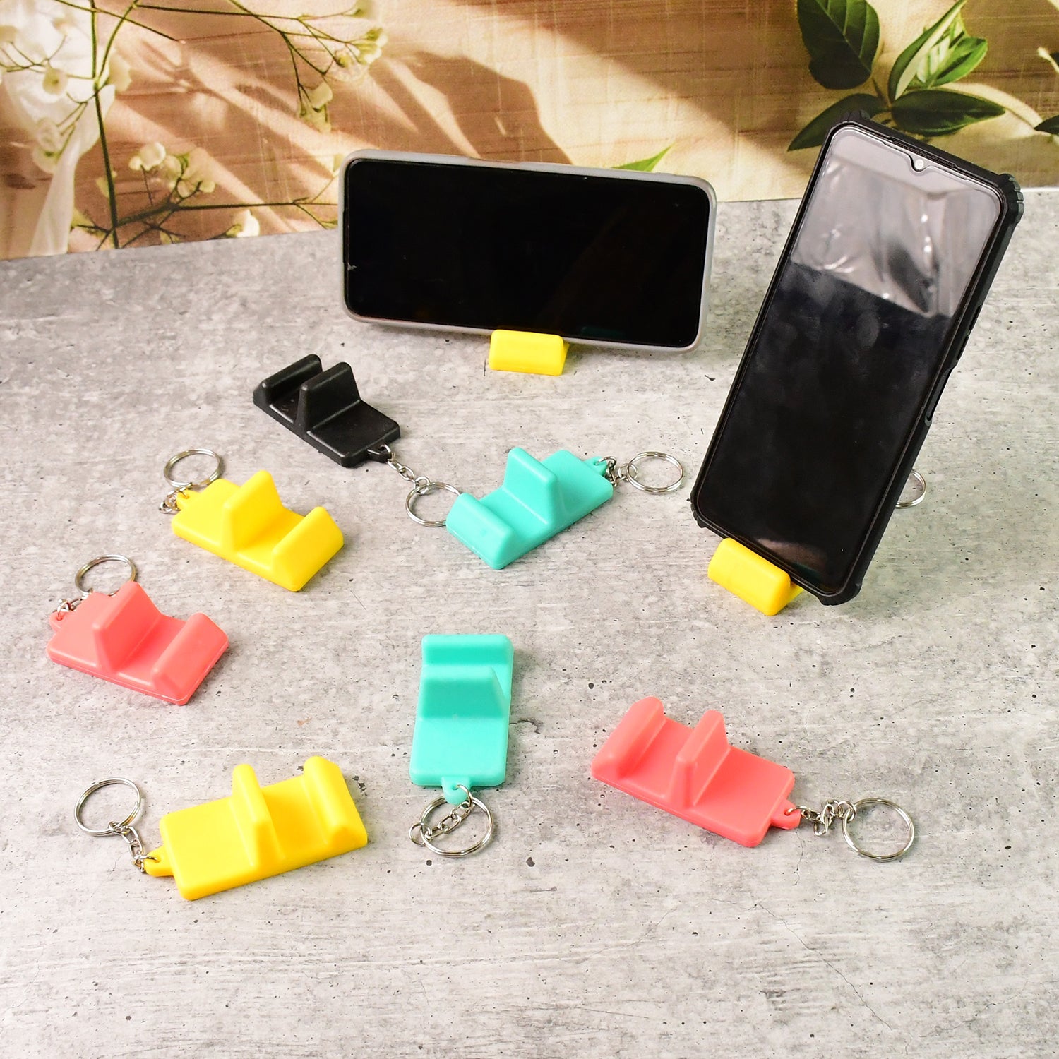 Plastic 2-in-1 Mobile Stand Keychain (9 Pc) Wukusy