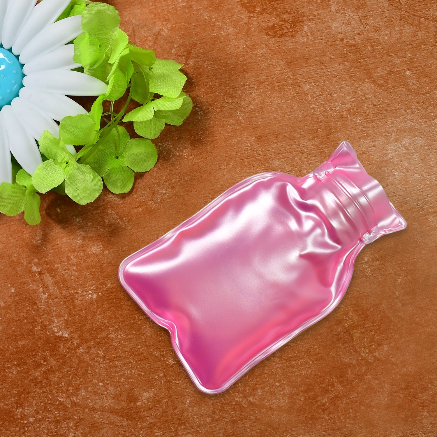 6533 Simple Pink Small Hot Water Bag With Cover For Pain Relief Neck Shoulder Pain And Hand Feet Warmer Menstrual Cramps. Wukusy
