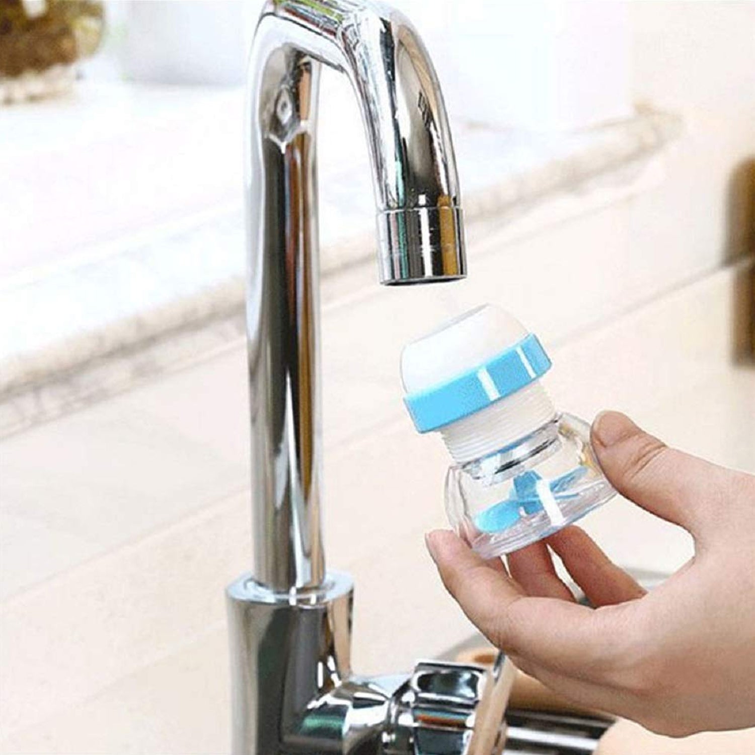 Multipurpose Adjustable Kitchen Sink Tap Water Filter With Rotating Faucet Sprayer (1 Pc) Wukusy