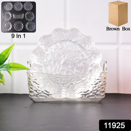9 In 1 Plastic Bowl With Serving Tray  Plates Set Wukusy