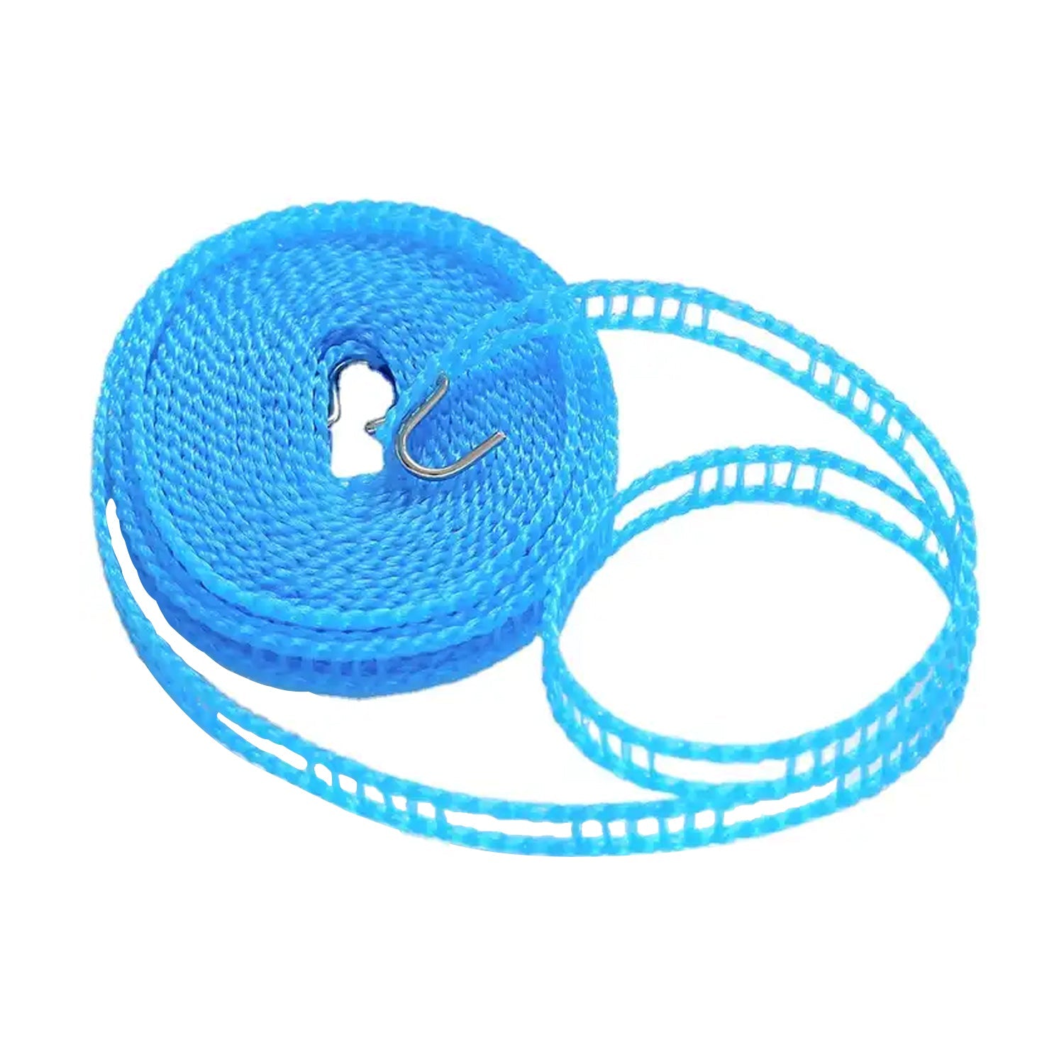 8861 3 Meters Windprood Anti-slip Clothes Washing Line Drying Nylon Rope With Hooks Durable Camping Clothesline Portable Clothes Drying Line Indoor Outdoor Laundry Storage For Travel Home Use (3 Mtr.) Wukusy