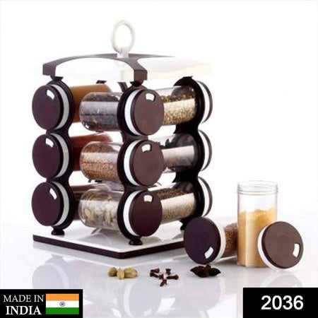 2036 Spice Jar Set - Food Grade Plastic 12pcs Spice Jar (Brown Box) Wukusy