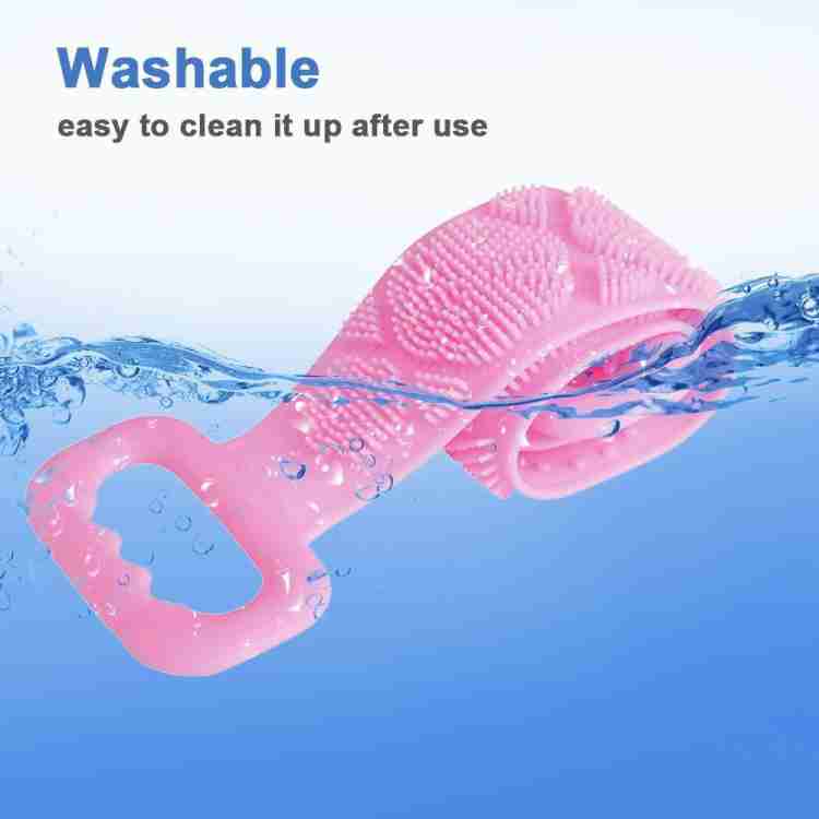 7275 Silicone Body Back Scrubber Double Side Bathing Brush For Skin Deep Cleaning Wukusy
