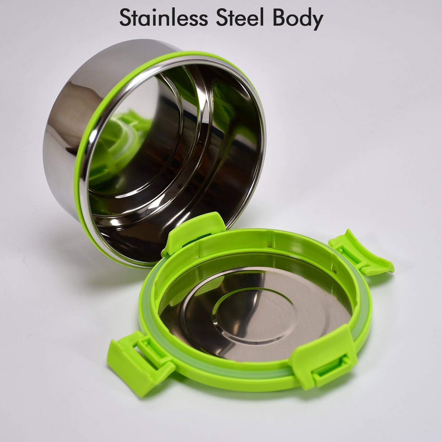 8139 Ganesh Solo Round 400 Stainless Steel Leak Proof Airtight Lunch Pack For Office  School Use Wukusy