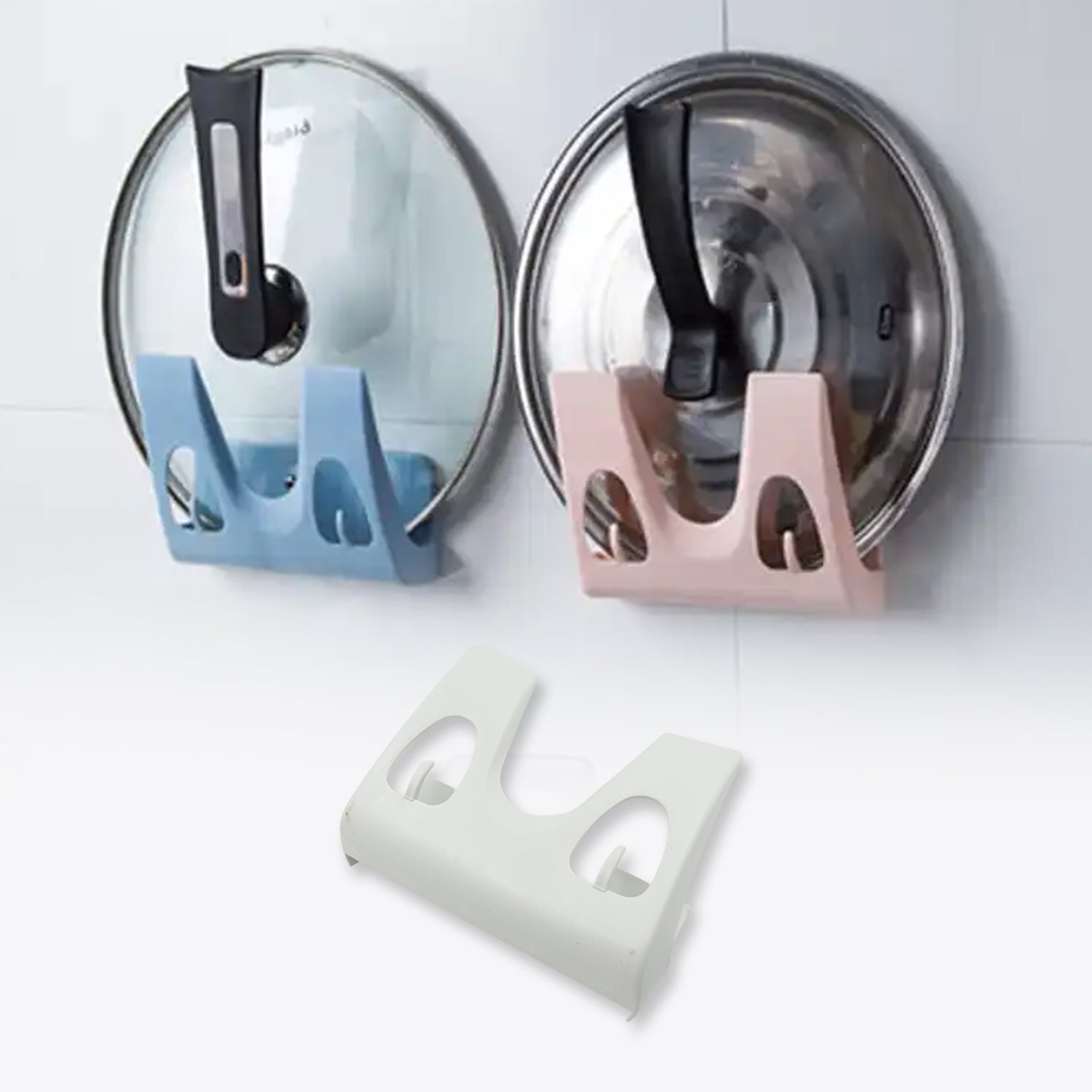 4304 Pot Lid Rack Wall Mounted Kitchen Organizer Multifunction Plate Dish Rack Shelf Pan Cover Stand Holder Punch Free Kitchen Rack Pot Lid Holder (1 Pc) Wukusy