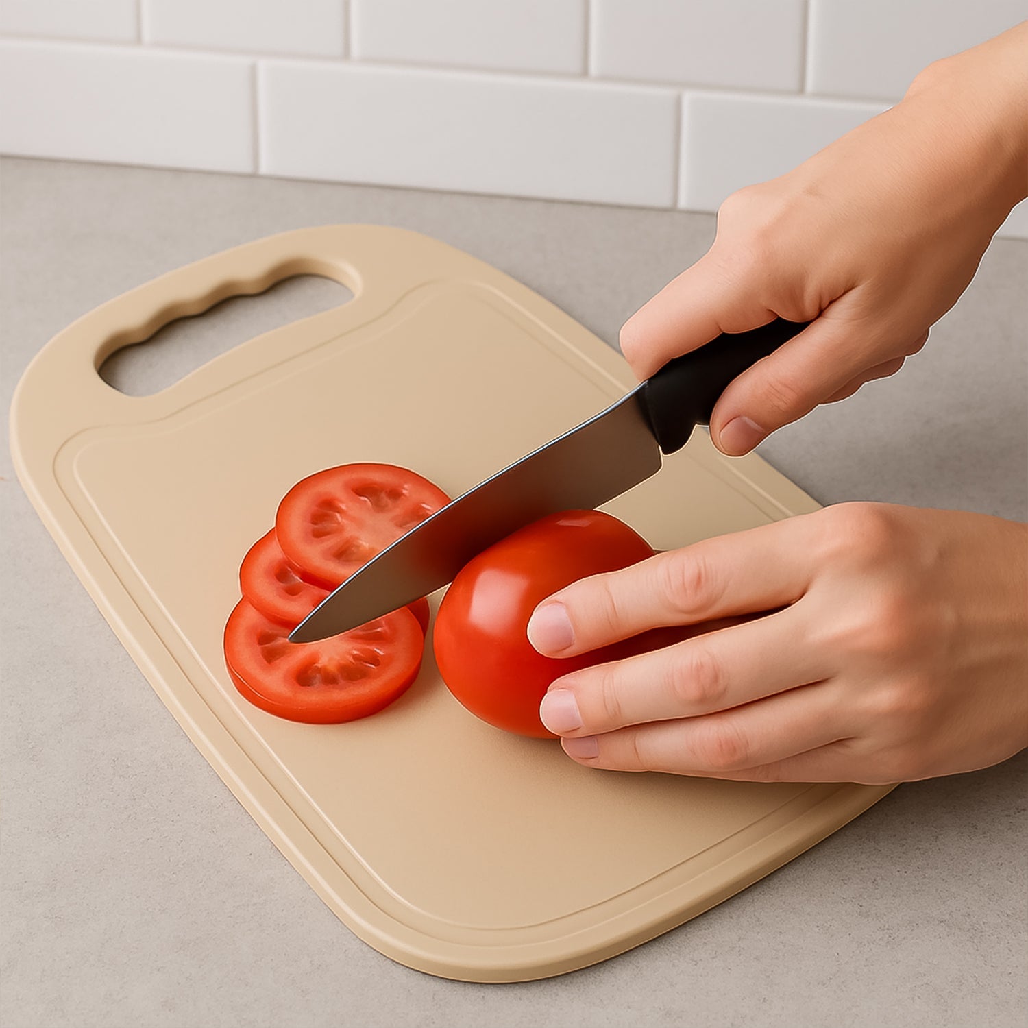 Durable Plastic Chopping Board 34x23 Cm (1 Pc) Wukusy