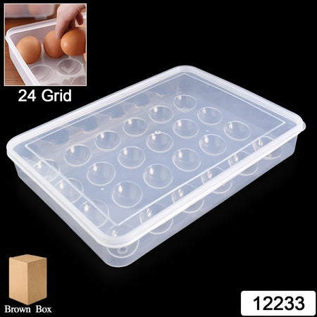 Plastic Egg Storage Container Holder For Refrigerator Egg Tray Holds 24 Eggs (1 Pc) Wukusy