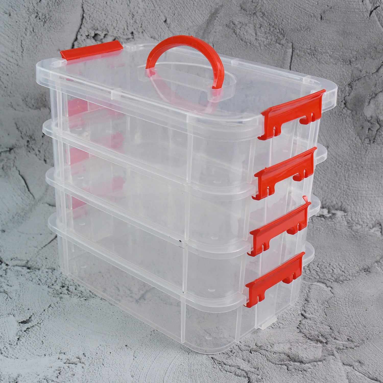 4-layer Transparent Multipurpose Plastic Storage Box Wukusy