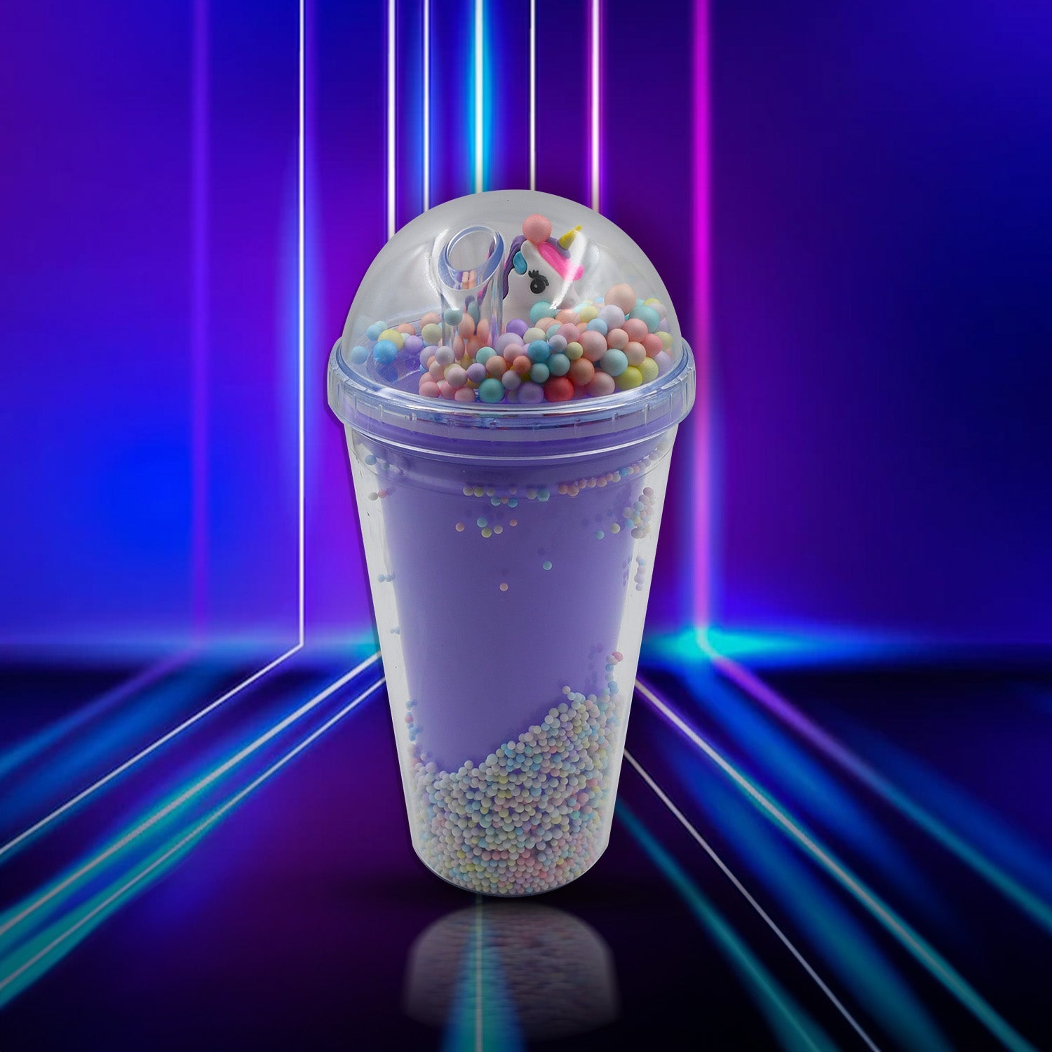 6883a Design Printed Sipper Bottle With Toy Led Glow Light Double Wall Sipper Glass Water Bottle  Sipper Bottle With Straw For Girls And Kids For Boys And Girls Schooltuitiongym (Pack Of 1) Wukusy