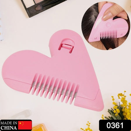 0361 Heart Shape Plastic Hair Cutting Scissors For Baby Girls Lightweight Portable Hair Thinning Doubleedge Stainless Steel Convenient For Hair Cutting For Hair Thinning (1 Pc ) Wukusy