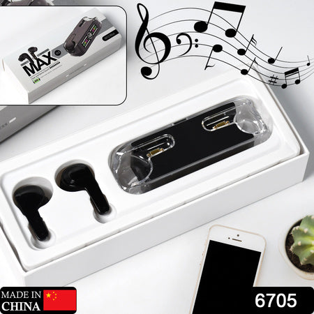 6705 Earphones With Touch Control Black Bluetooth M12 Max  Wireless Technology Stereo Sound Made With High-end Material Wukusy
