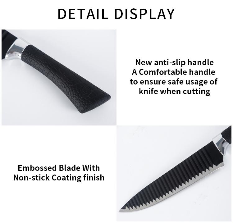 2285 Stainless Steel Knife Set With Chef Peeler And Scissor (6 Pieces) Wukusy