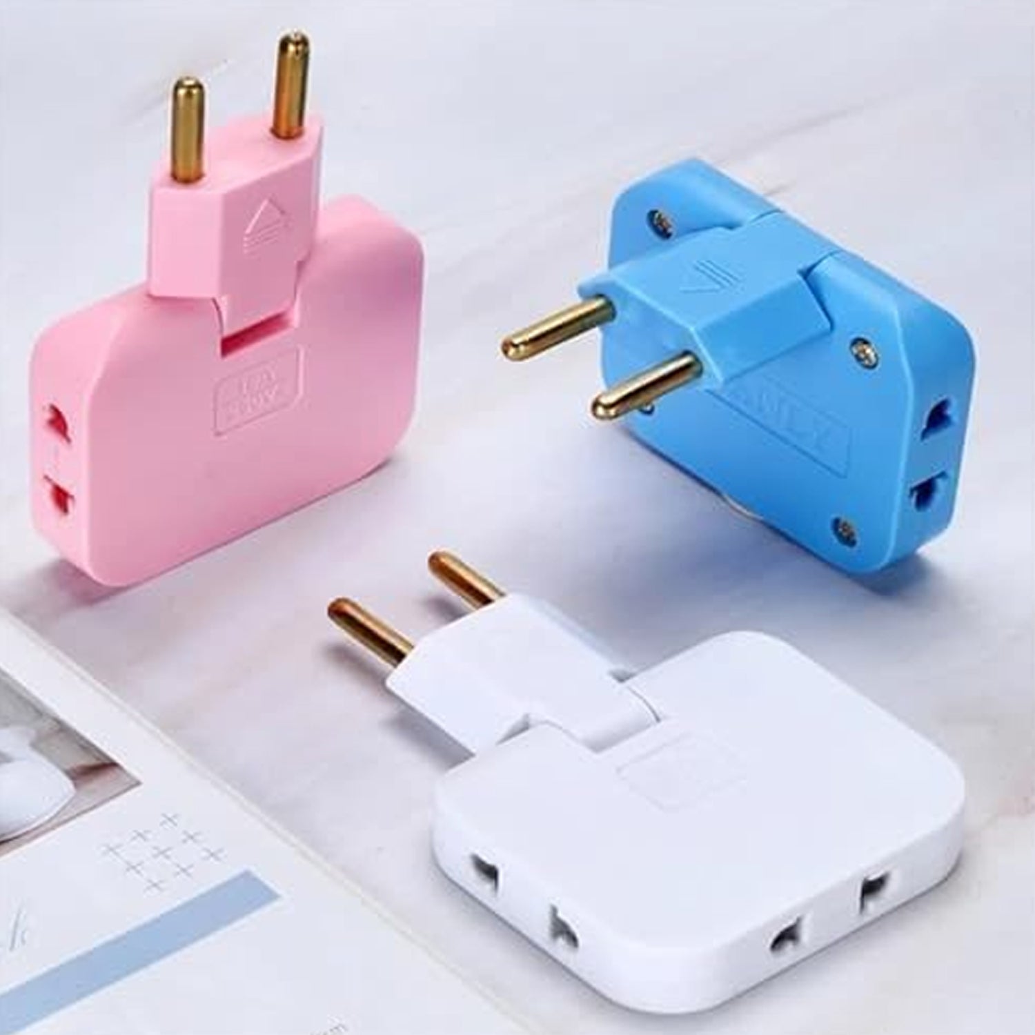 Wireless 3 In 1 Foldable Wall Plug Adapter  Socket  Converter (1 Pc) Wukusy