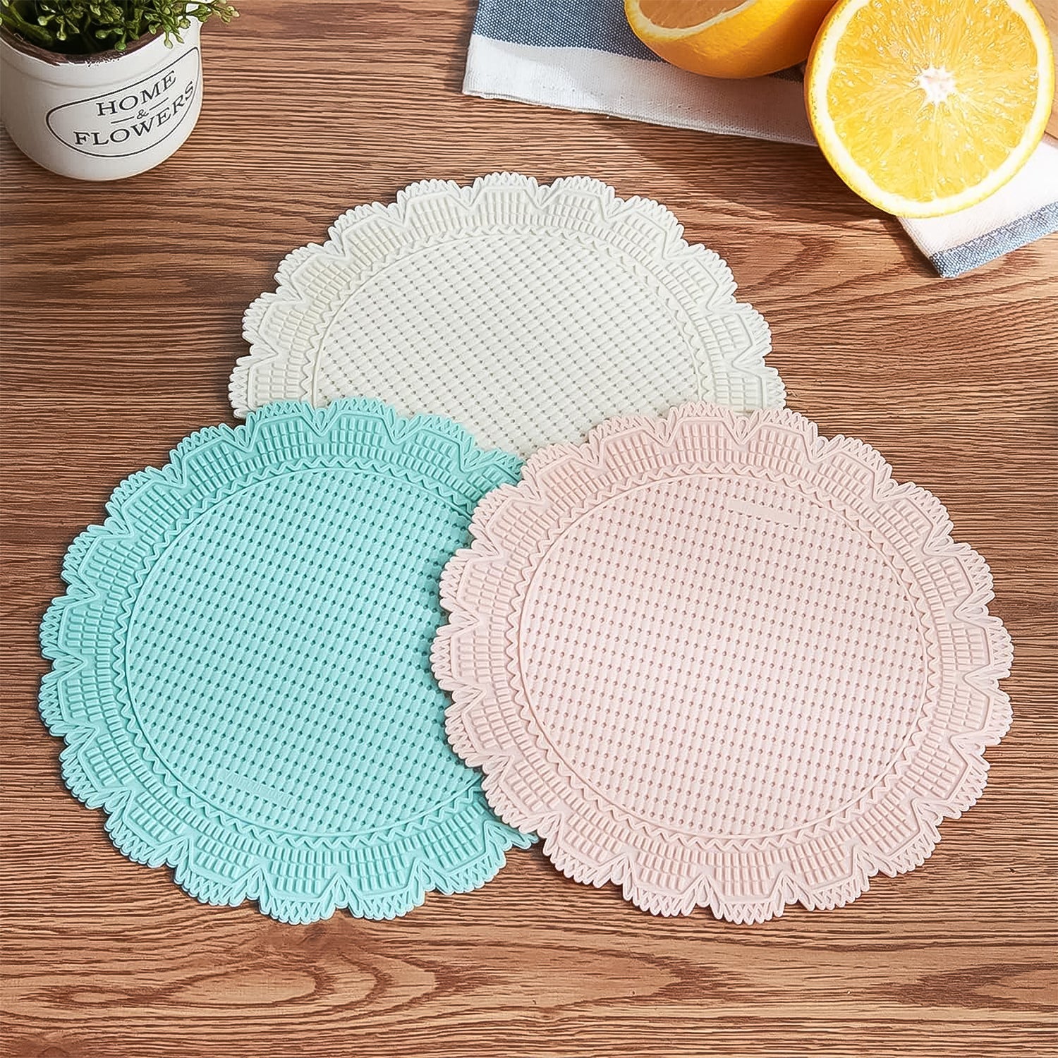 Silicone Round Heat Resistant Mat (2 Pc Set) Wukusy