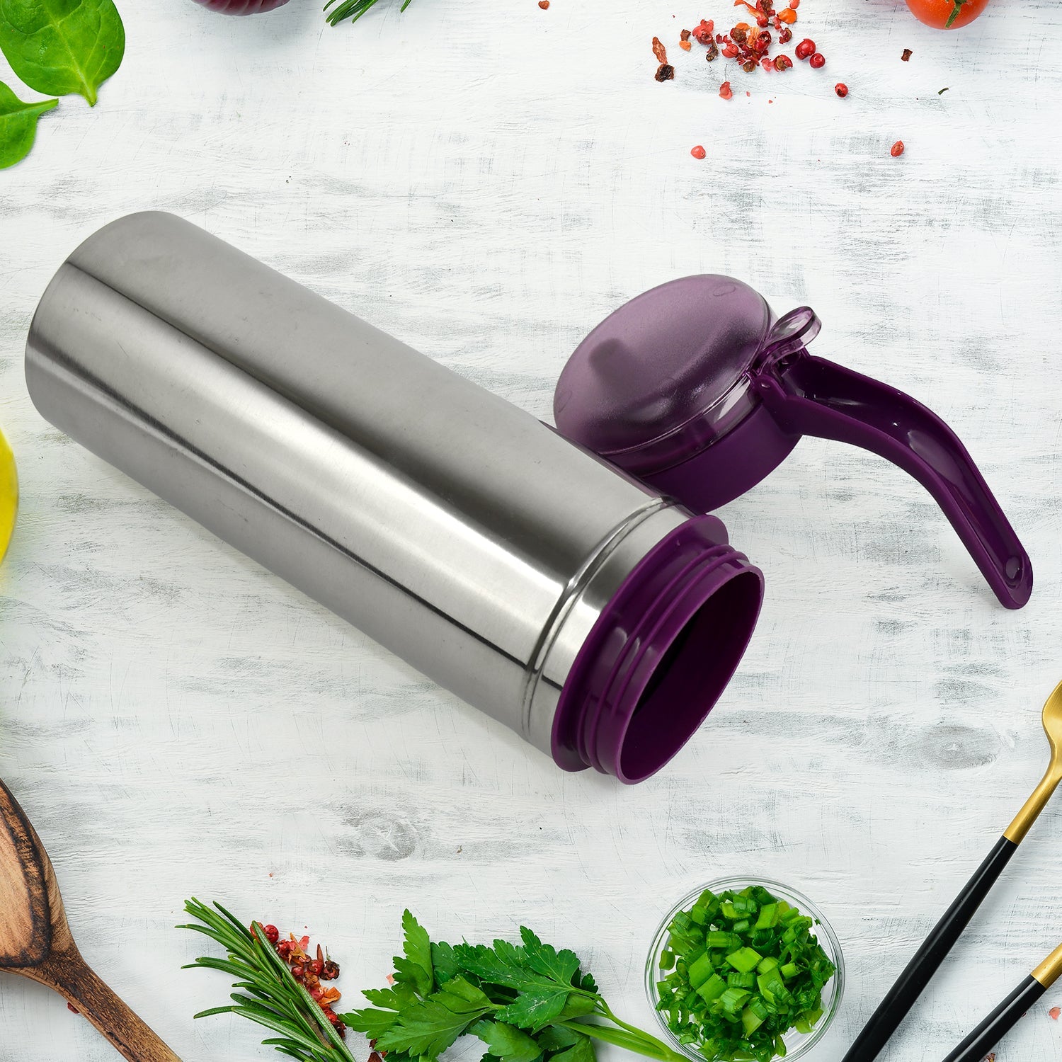 Apex 1000ml Approx. Stainless Steel Oil Pourer (1 Pc) Wukusy