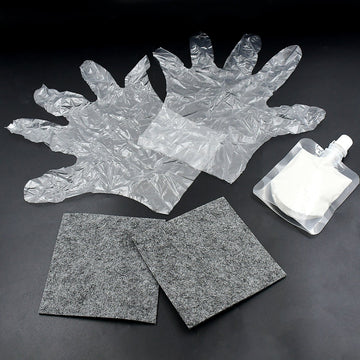 8527 Nano Magic Car Scratch Remover Cloth Multipurpose Scratch Repair Cloth Cloth For Car Paint Scratch Repair Easy To Repair Slight Scratches On The Surface Polishing Repeatable Use For All Kinds Of Car (45 Ml Repair Solution 2 Gloves 2 Nano Cloth) Wukusy