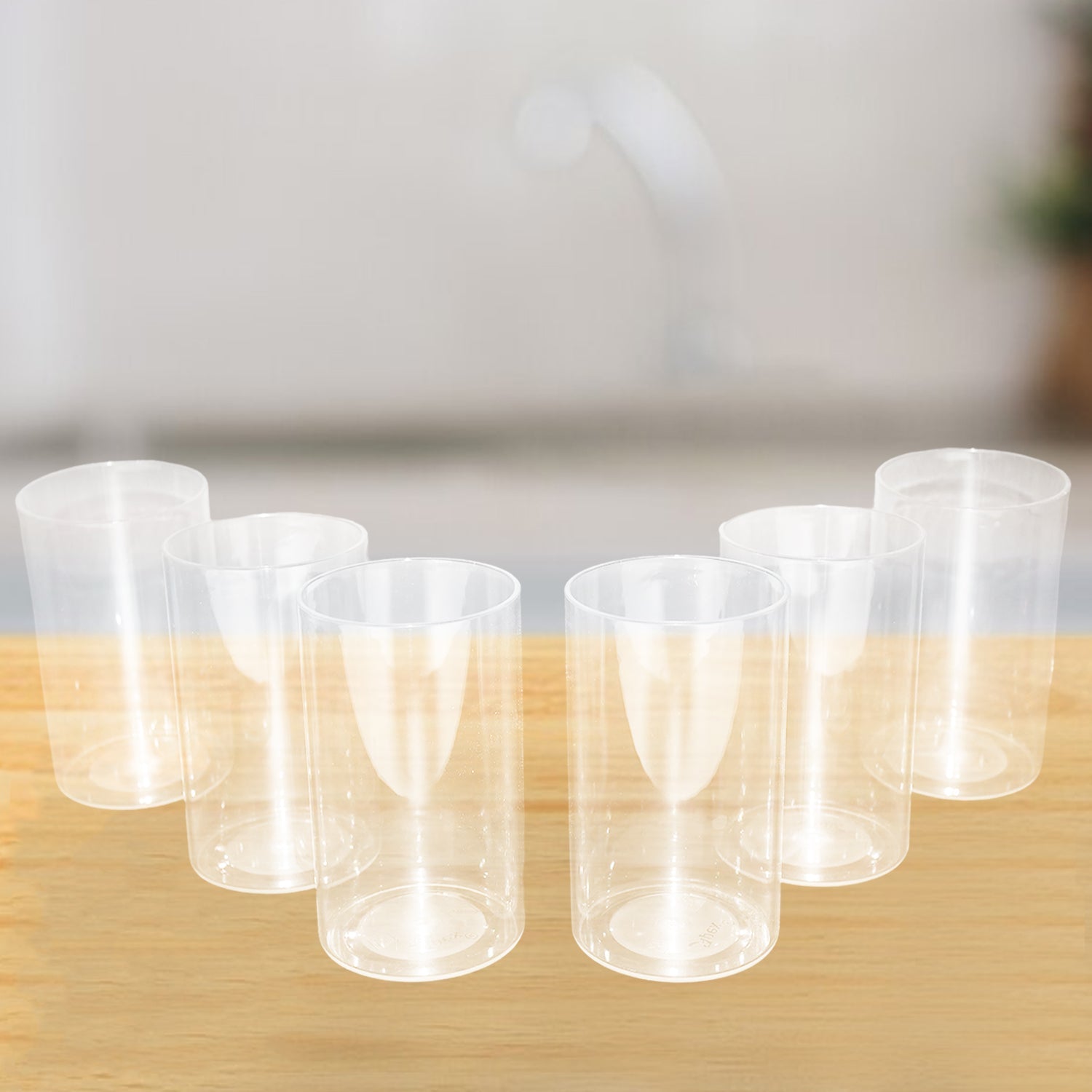 Apex Everyday Plastic Glass Set  6 Pieces Lightweight  Unbreakable Wukusy