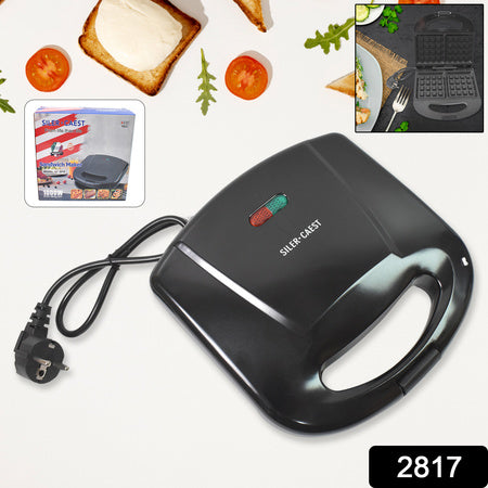 2817 Waffle Maker Makes 2 Square Shape Waffles Non-stick Plates Easy To Use With Indicator Lights Wukusy