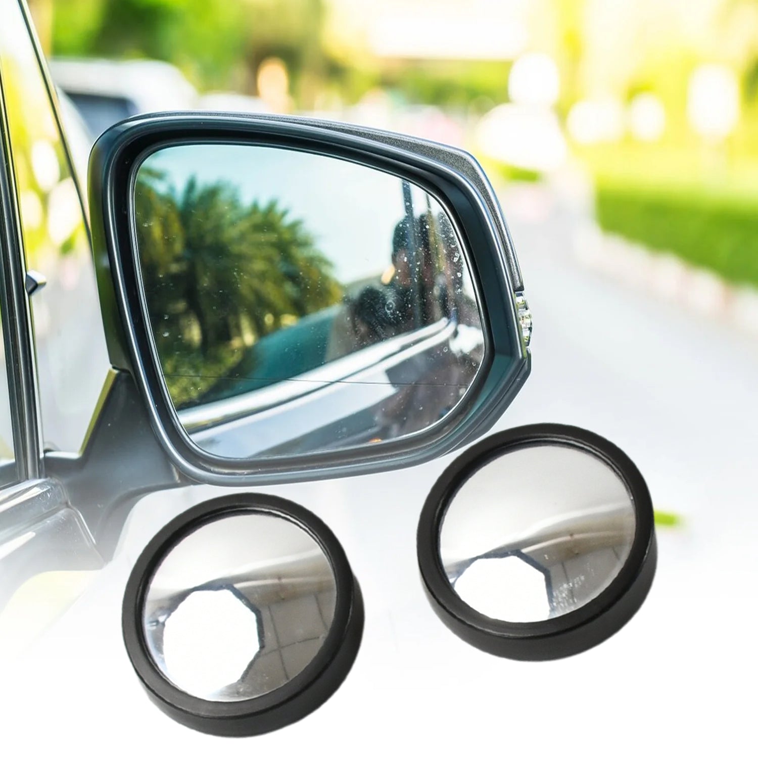 9538 Car Blind Spot Side Mirror Round Hd Glass Blindspot Mirror Convex Rear View Mirrorcar Mirror Accessories Suitable To All Cars Frameless Design (2 Pcs Set) Wukusy