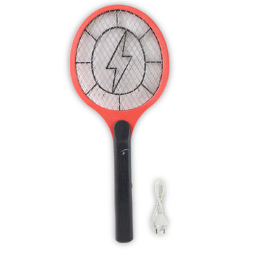 Red Rechargeable Electric Mosquito Killer Racket With Cable