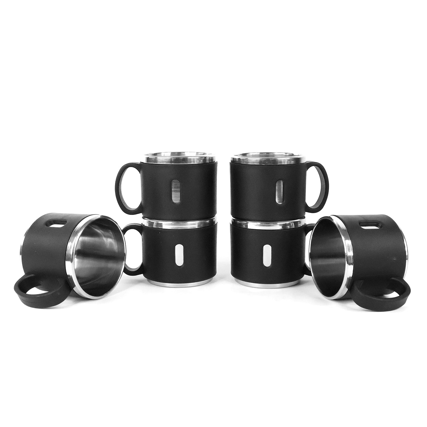 Apex Premium Stainless Steel Double Wall Coffee Mug Gift Set (6 Pc  150 Ml) Wukusy