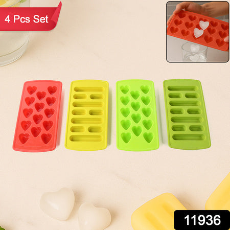 Plastic Ice Cube Tray Set (4 Pc) Wukusy