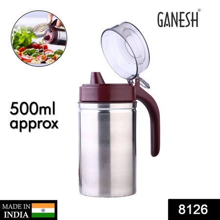8126 Oil Dispenser Stainless Steel With Small Nozzle 500ml Oil Container. Wukusy