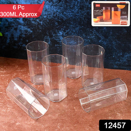 Apex Merino N Glass Unbreakable Plastic Drinking Glass Set (6pc300ml) Approx Wukusy