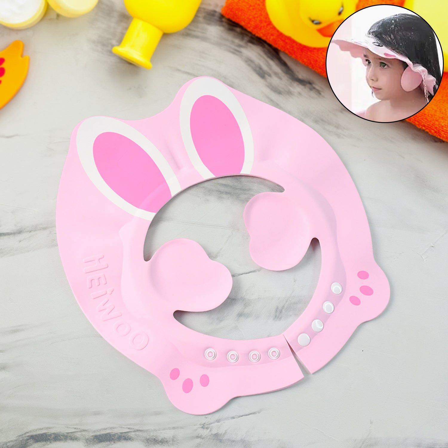 Adjustable Bunny Ear Baby Shower Cap (1 Pc) Wukusy