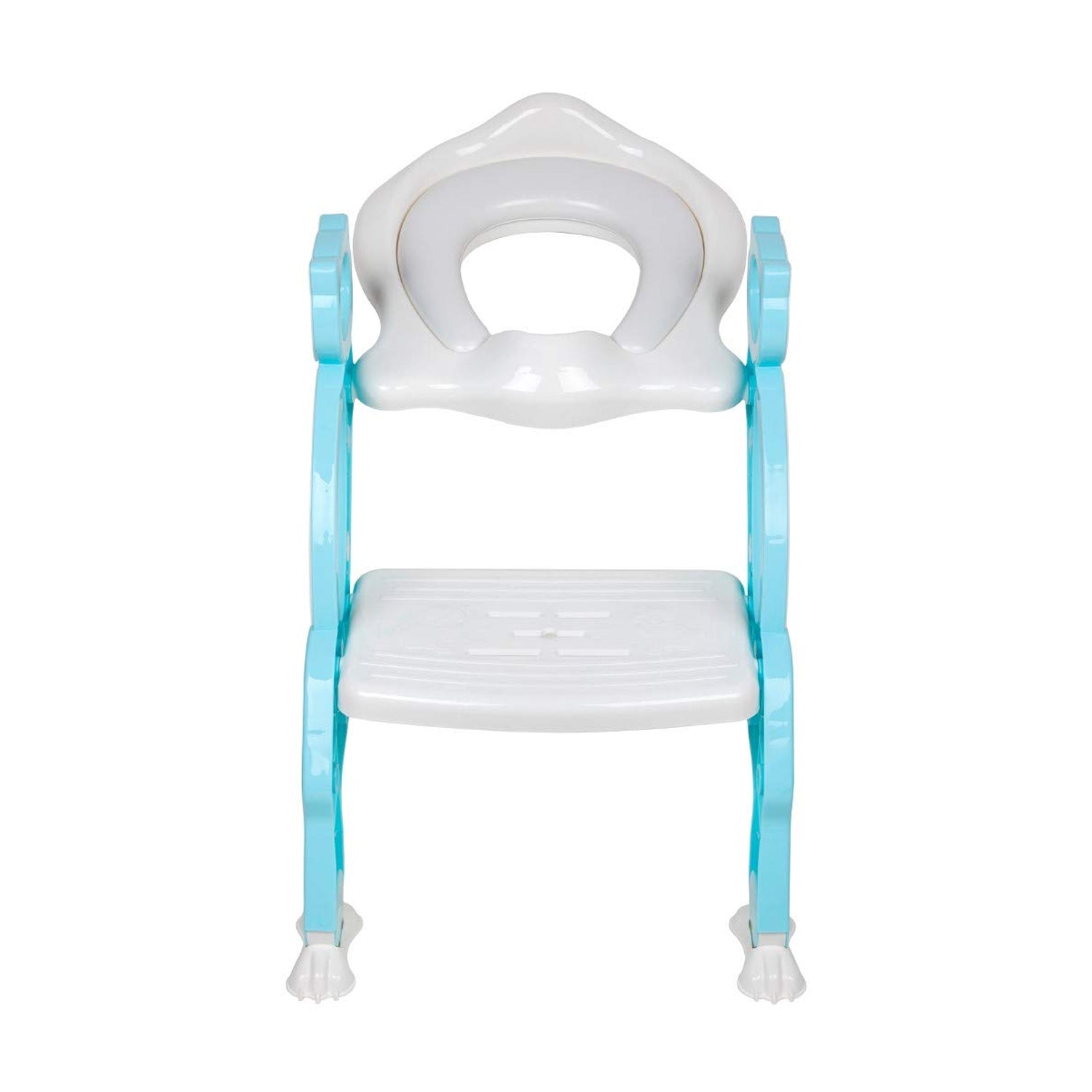 8492 2 In 1 Potty Training Toilet Seat With Step Stool Ladder For Boy And Girl Baby Toddler Kid Childrens Toilet Training Seat Chair With Soft Padded Seat And Sturdy Non-slip Wide Step Make Potty Easier For Your Kids (Multi-color) Wukusy
