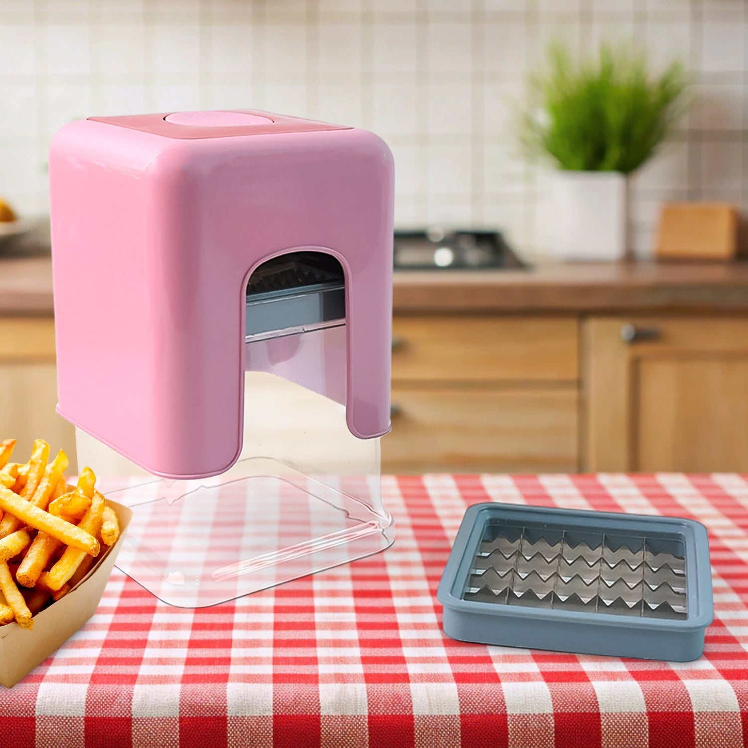 Apex Heavy Duty Potato Chipser  Vegetable Chopper With Dual Blade Set Wukusy