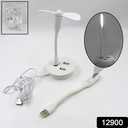 Portable Mini Usb Fan Usb Ligh  Usb 3 Hub  Port Combo Wukusy