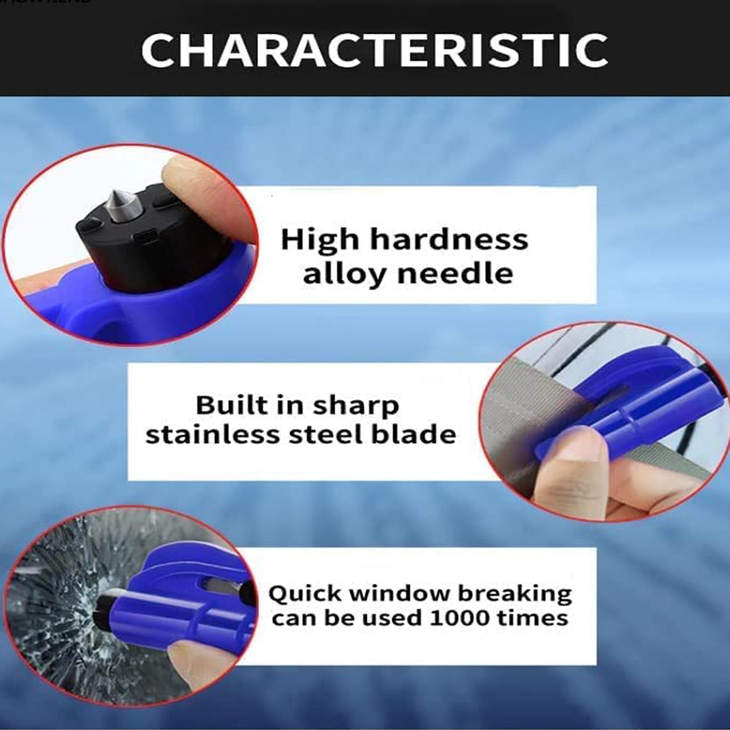 8761 2 In 1 Emergency Safety Cutter With Key Chain Small Portable Handy Emergency Safely Glass Breaking  Seat Belt Cutting Keychain Tool Wukusy