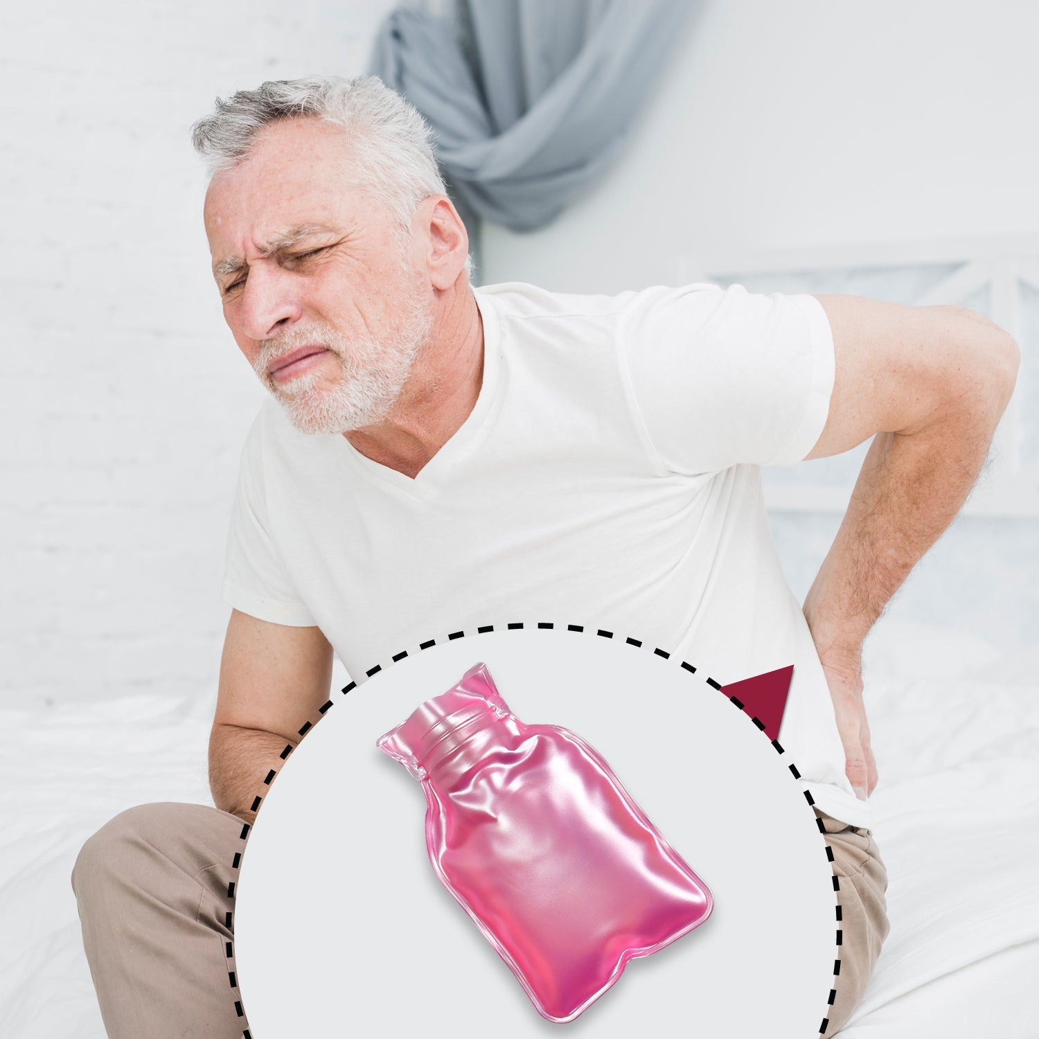 6533 Simple Pink Small Hot Water Bag With Cover For Pain Relief Neck Shoulder Pain And Hand Feet Warmer Menstrual Cramps. Wukusy