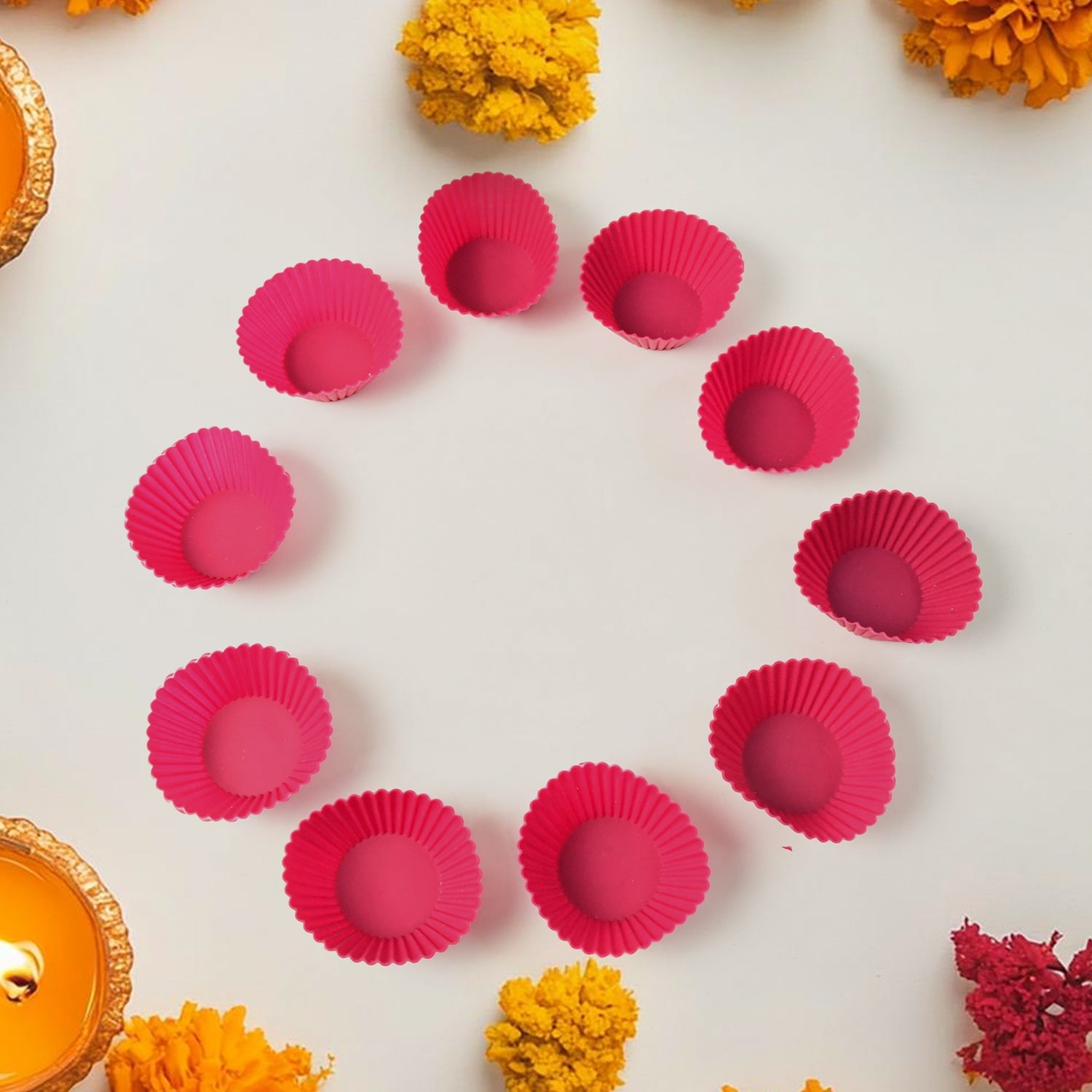 Silicone Cup Cake Mould (10 Pcs Set) Wukusy