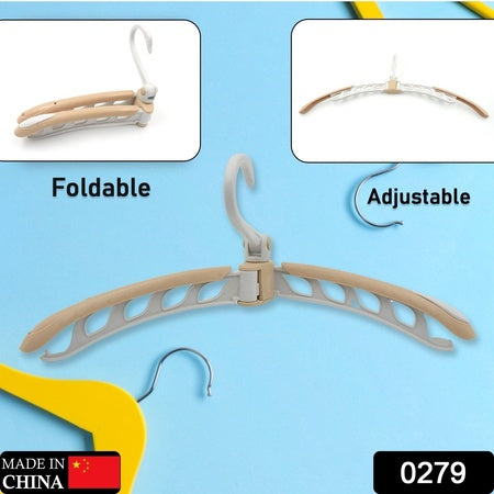 0279 Portable Folding 360 Degree Rotating Clothes Hangers Travel Foldable  Adjustable Accessories Foldable Clothes Hangers Drying Rack For Travel (1 Pc) Wukusy