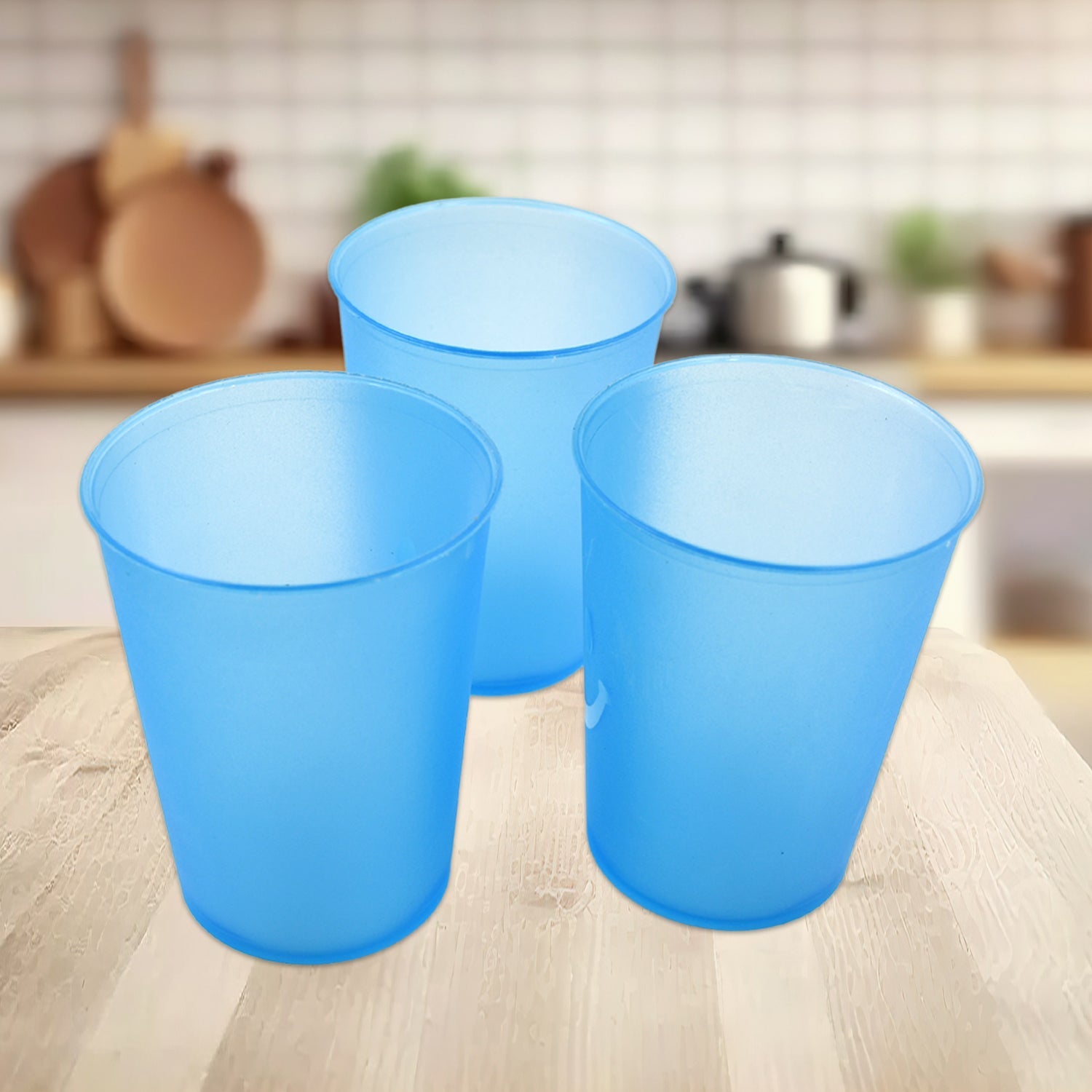 5560 Plastic Tumblers Lightweight Cups  Glass Reusable Drinking Cups Restaurant Cups Dishwasher Safe Beverage Tumblers Glasses For Kitchen Water Transparent Glasses 3 Pc Set Wukusy