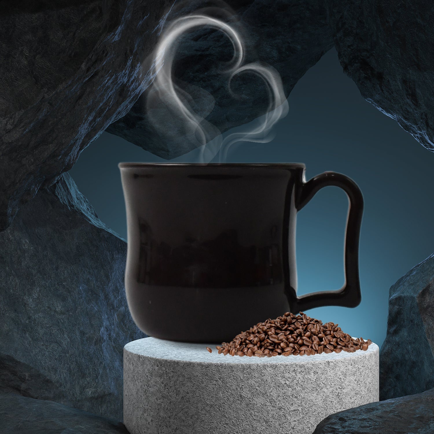 Premium Plastic Coffee  Tea Cups  Mug With Handle (1 Pc  With Color Box  Black) Wukusy