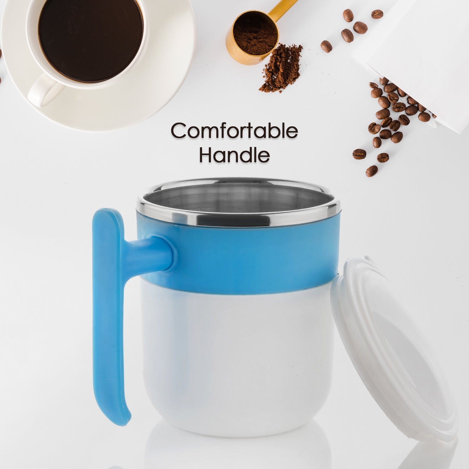 5767 Stainless Steel Lid Cover Hot Coffeetea Mug Hot Insulated Double Wall Stainless Steel Coffee And Milk Cup With Lid - Coffee Cup (1 Pc ) Wukusy