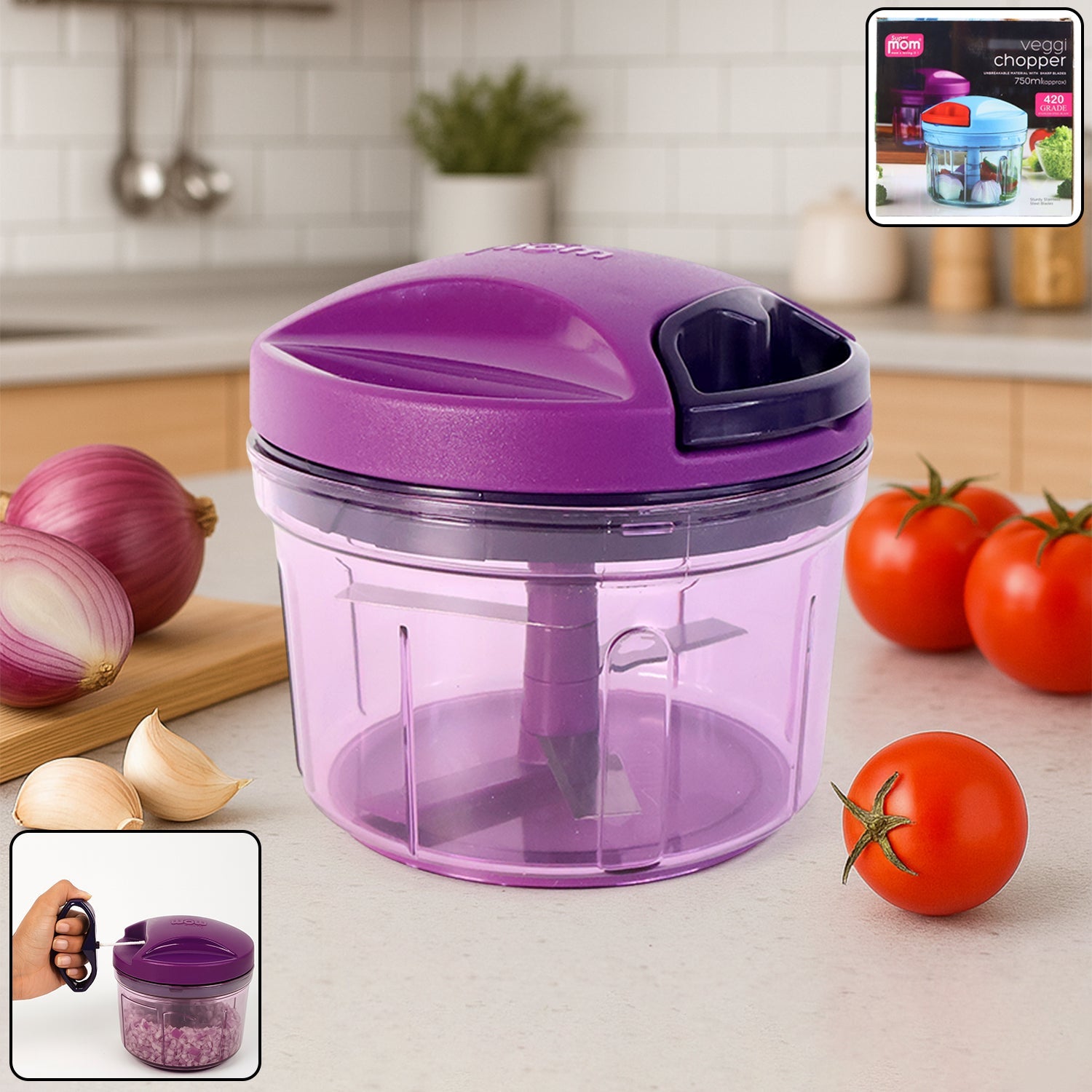 Supermom Handy Vegetable Chopper 750 Ml - (1 Pc) Wukusy